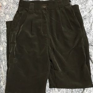 High waist pleated black pants